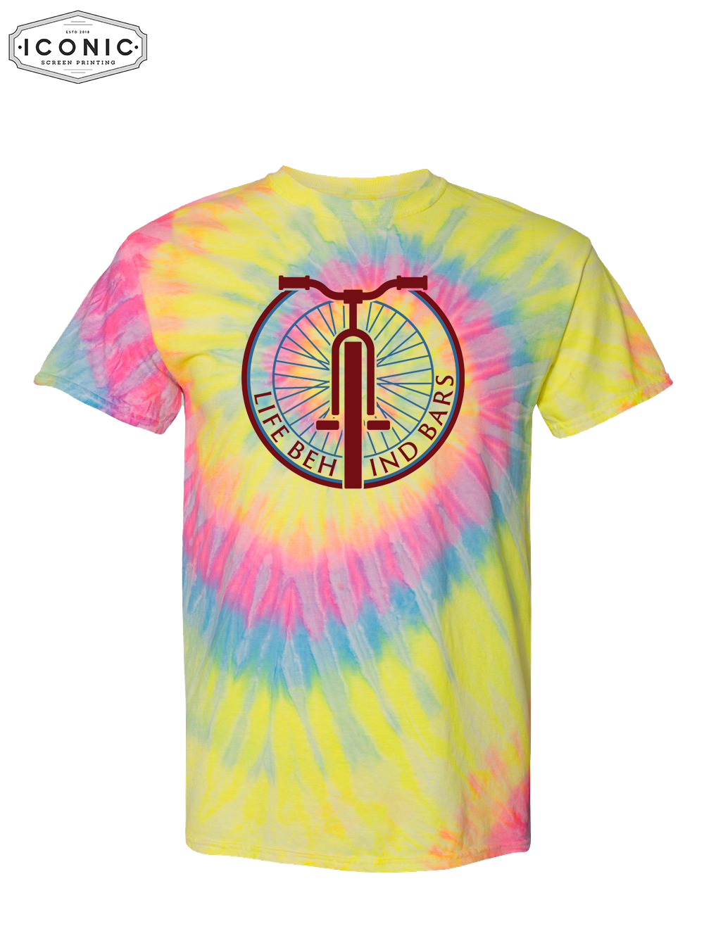 Life Behind Bars - D4 - Multi-Color Spiral Tie-Dyed T-Shirt