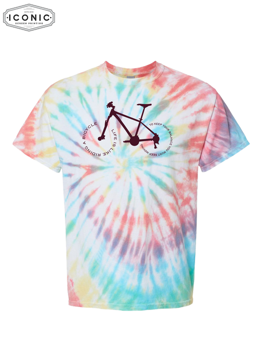Like Riding A Bike - D3 - Multi-Color Spiral Tie-Dyed T-Shirt