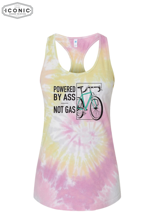 Powered By Ass - D1 - Tie-Dyed Racerback Tank Top