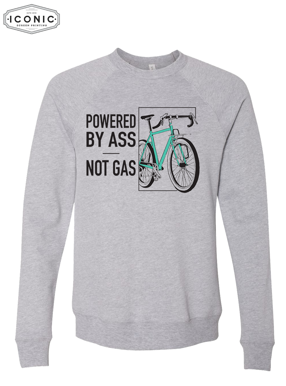 Powered By Ass - D1 - BELLA+CANVAS - Sponge Fleece Raglan Crewneck Sweatshirt
