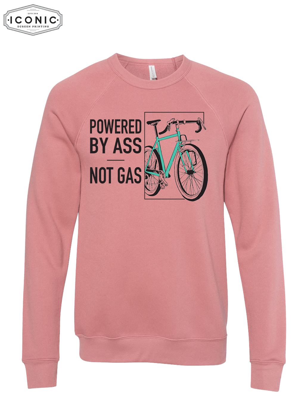 Powered By Ass - D1 - BELLA+CANVAS - Sponge Fleece Raglan Crewneck Sweatshirt