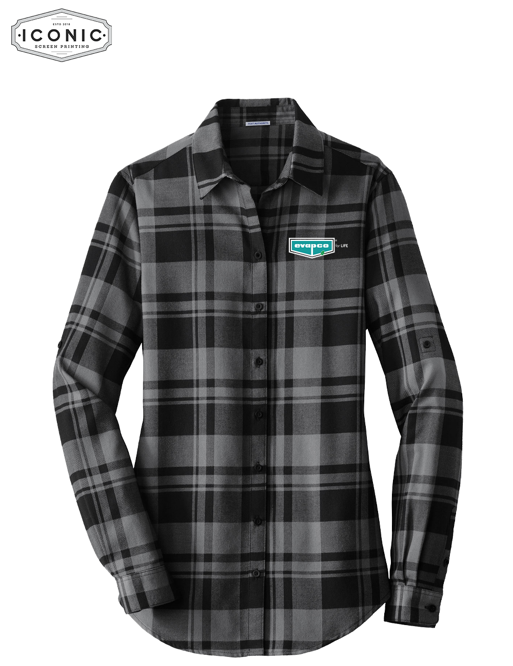 Evapco for Life - Ladies Plaid Flannel Tunic - Embroidery