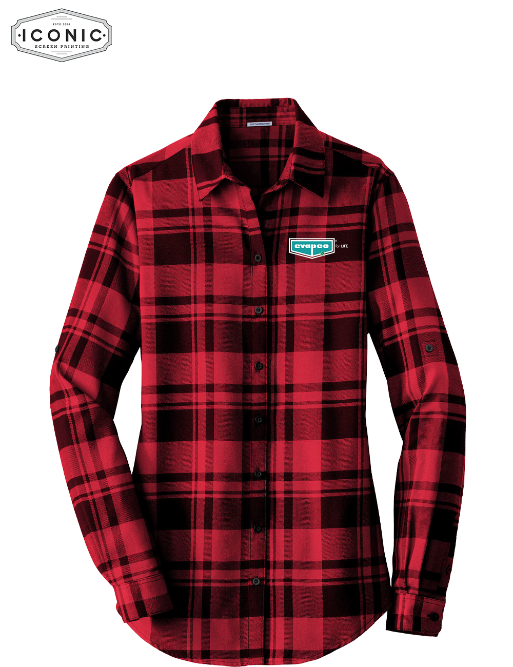 Evapco for Life - Ladies Plaid Flannel Tunic - Embroidery