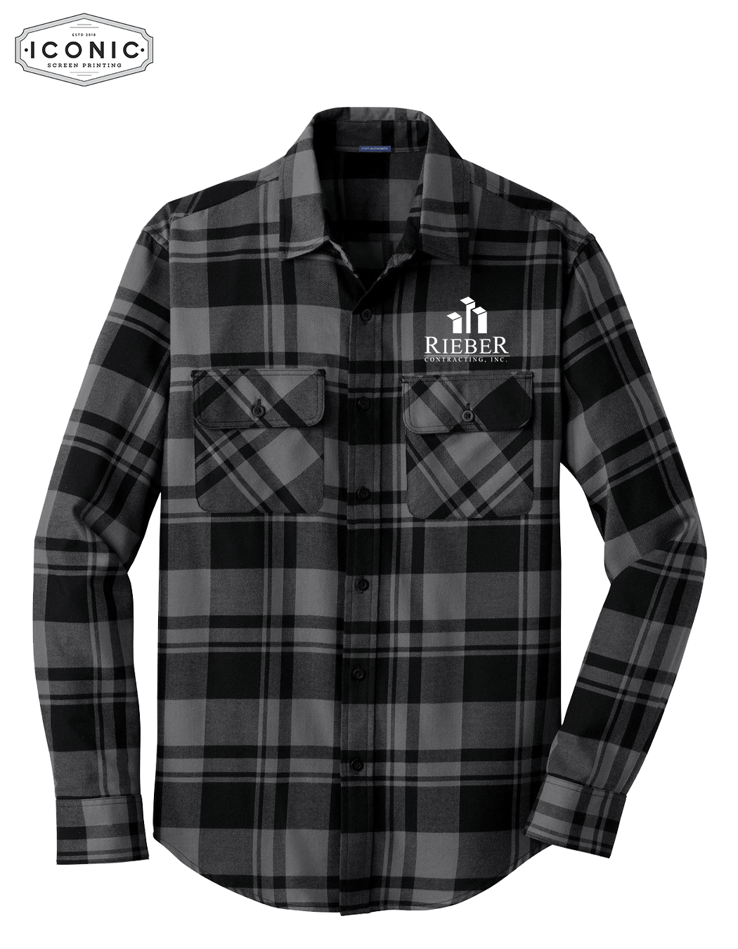 Rieber Contracting - Plaid Flannel Shirt - Embroidery