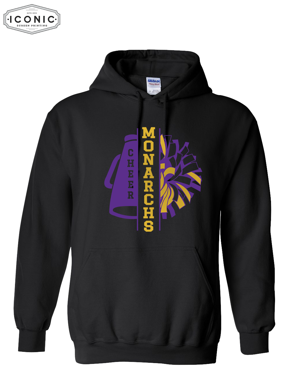 Monarch Cheer Pom (Glitter Print) - Heavy Blend Hooded Sweatshirt