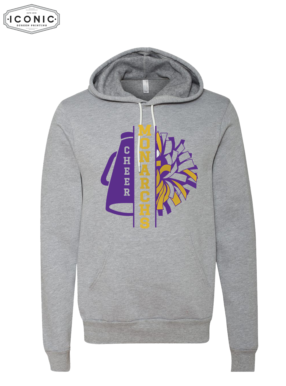 Monarch Cheer Pom (Glitter Ink) - Unisex Sponge Fleece Hoodie