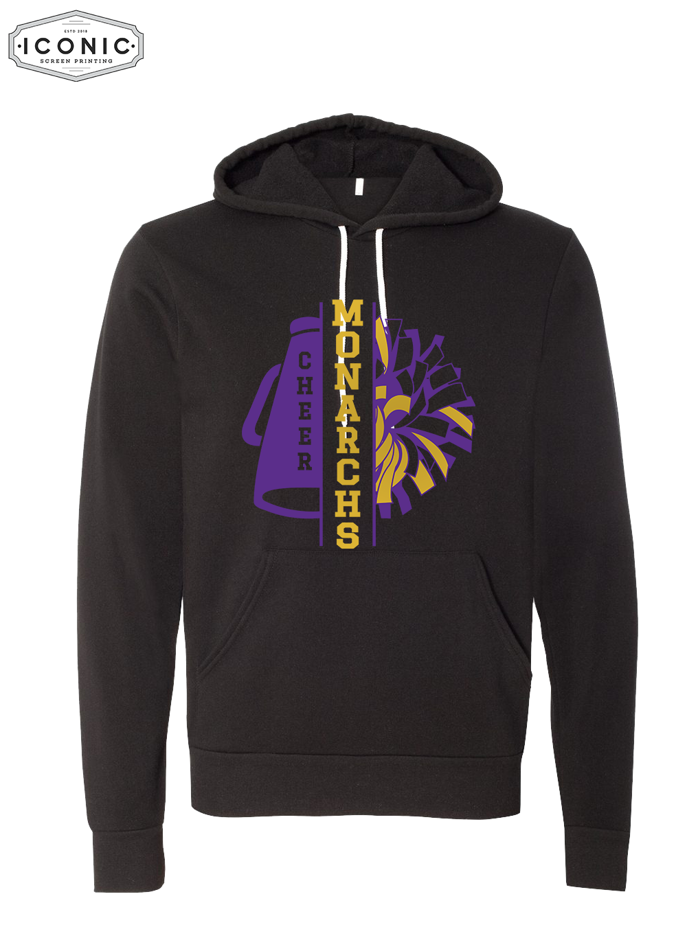 Monarch Cheer Pom (Glitter Ink) - Unisex Sponge Fleece Hoodie