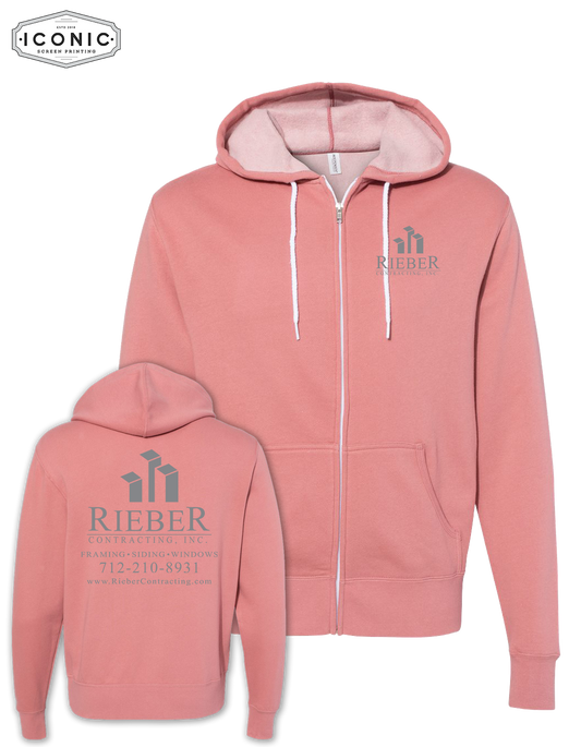 Rieber Contracting - Unisex Lightweight Full-Zip Hooded Sweatshirt