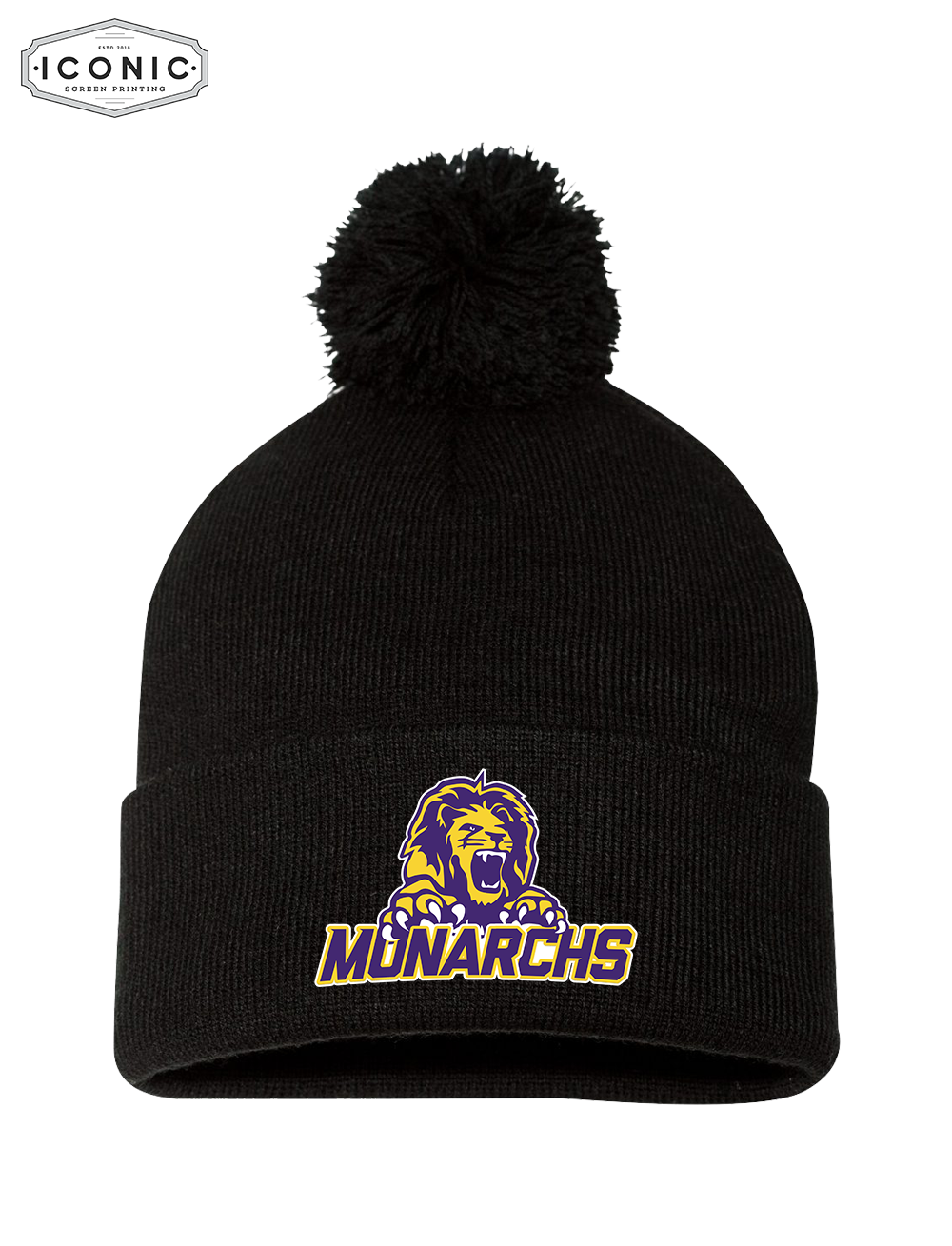 Monarchs Sportmans - Pom Pom 12" Knit Beanie