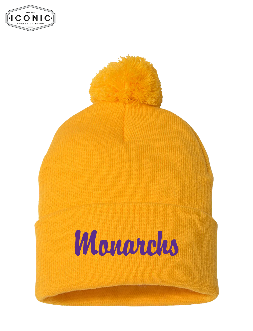 Monarchs Sportmans - Pom Pom 12" Knit Beanie