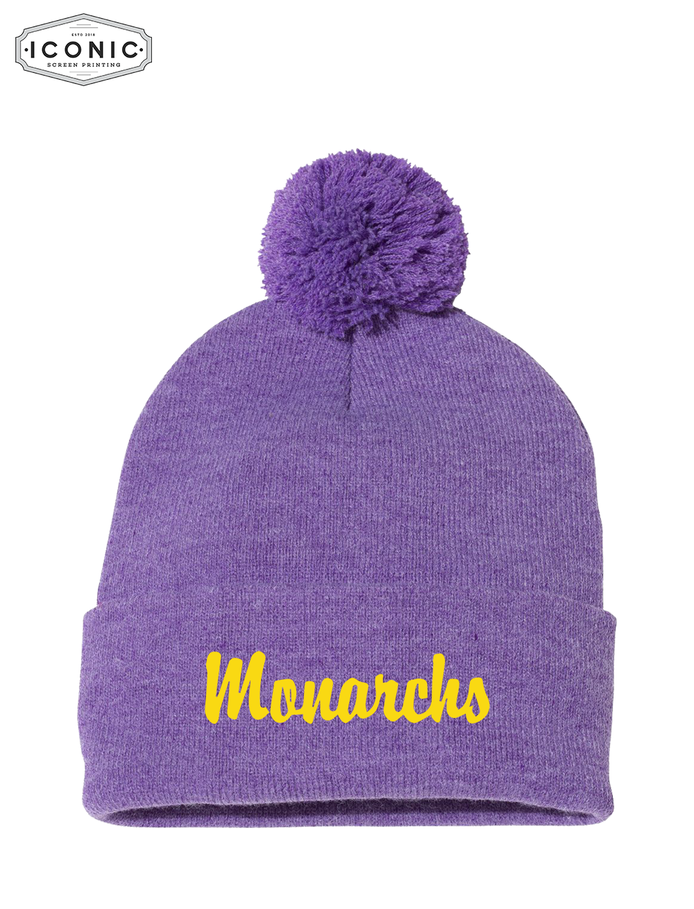 Monarchs Sportmans - Pom Pom 12" Knit Beanie