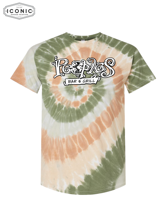 People's Bar & Grill- D6- Multi-Color Spiral Tie-Dyed T-Shirt
