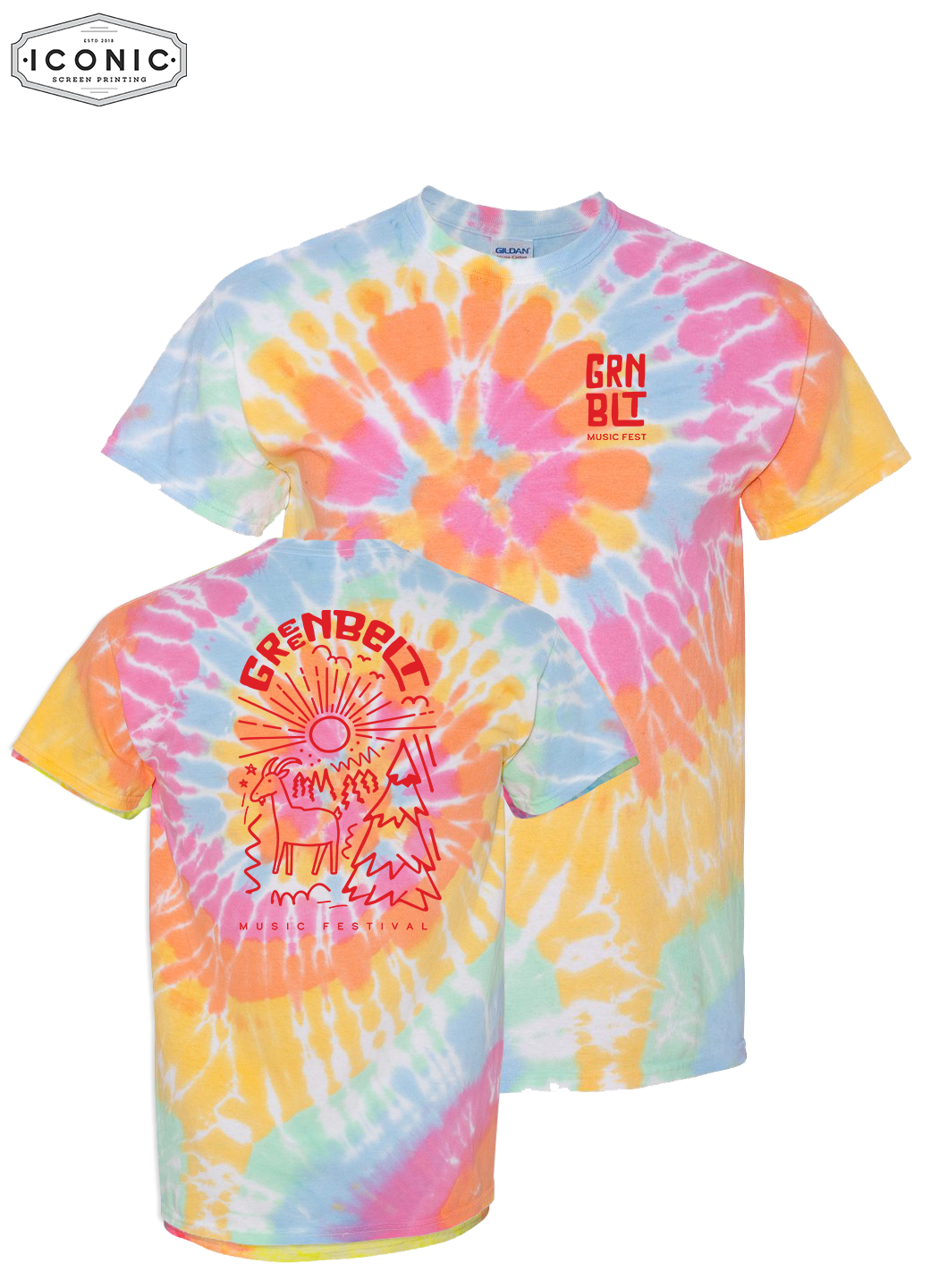 Greenbelt Music Festival - Multi-Color Spiral Tie-Dyed T-Shirt