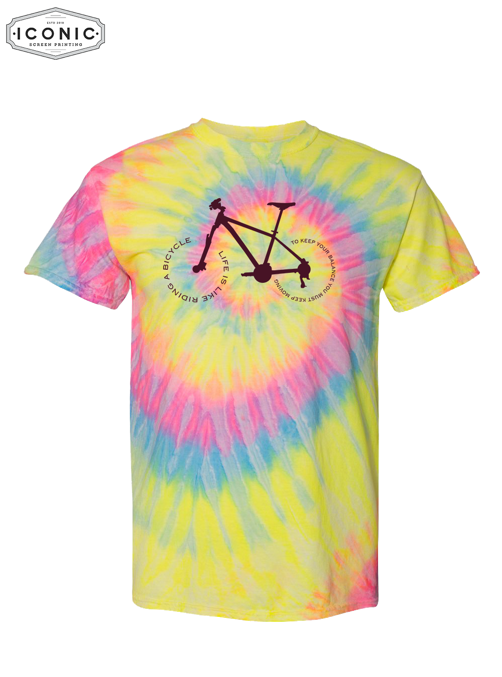 Like Riding A Bike - D3 - Multi-Color Spiral Tie-Dyed T-Shirt