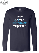 Load image into Gallery viewer, Save Water Shower Together - D6 - BELLA+CANVAS - Unisex Jersey Long Sleeve Tee
