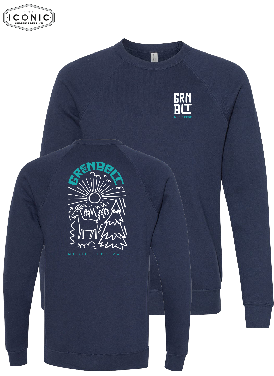 Greenbelt Music Festival - Sponge Fleece Raglan Crewneck Sweatshirt