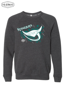 Stingrays with Map - Unisex Sponge Fleece Raglan Crewneck Sweatshirt