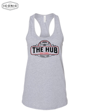 Load image into Gallery viewer, The Hub Bar &amp; Grill - Women&#39;s Jersey Racerback Tank
