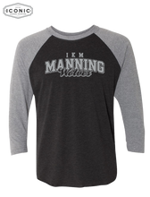Load image into Gallery viewer, Manning Wolves - Triblend Three-Quarter Raglan T-Shirt
