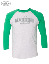 Load image into Gallery viewer, Manning Wolves - Triblend Three-Quarter Raglan T-Shirt
