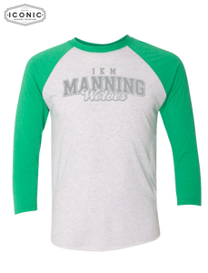 Manning Wolves - Triblend Three-Quarter Raglan T-Shirt