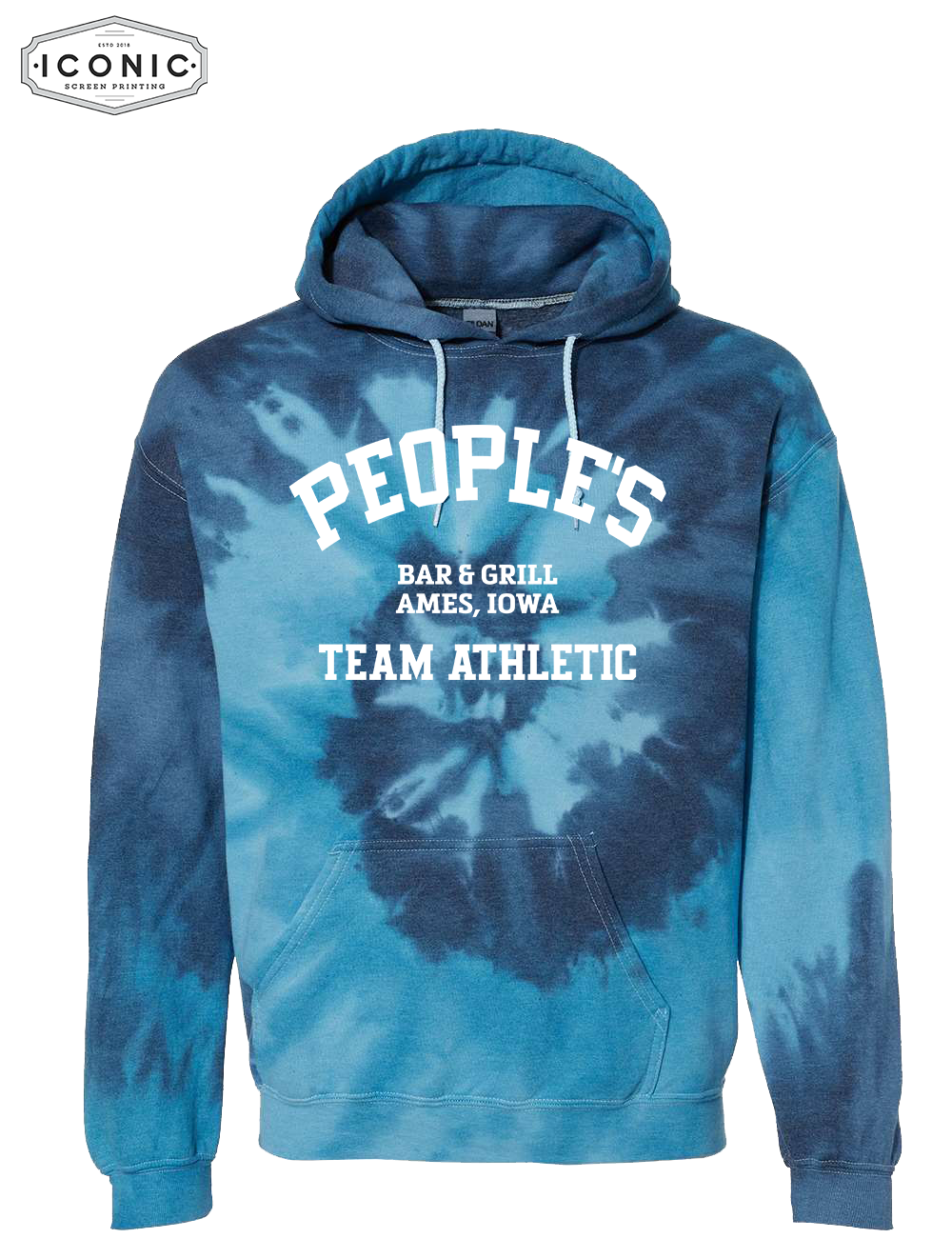 People's Team Athletic Blended Tie-Dyed Hooded Sweatshirt