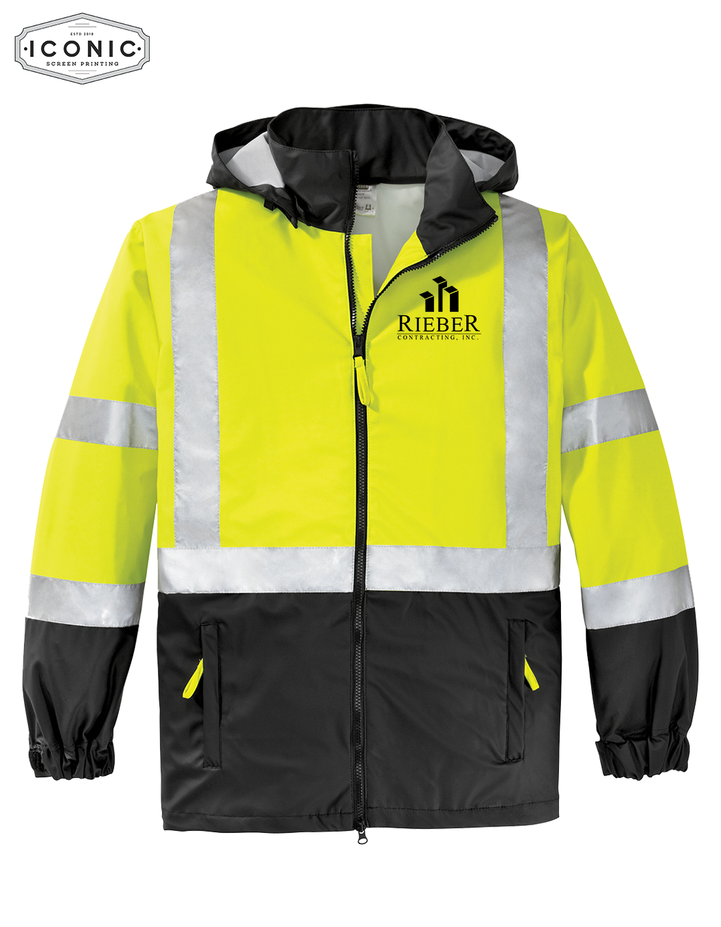 Rieber Contracting - CornerStone ANSI 107 Class 3 Safety Windbreaker - Embroidery