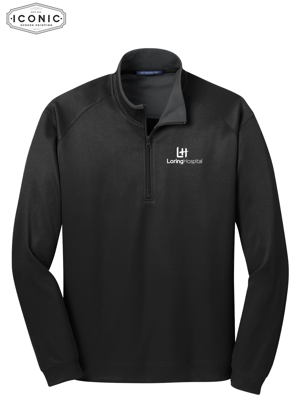 Loring Hospital Vertical Texture 1/4-Zip Pullover