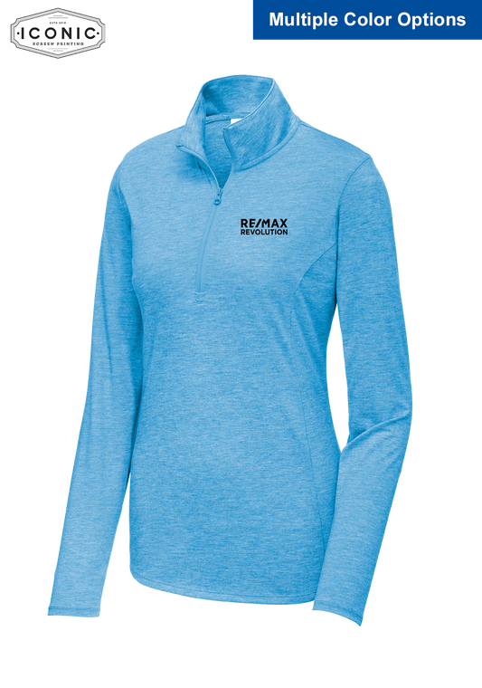 RE/MAX Revolution - Ladies PosiCharge Tri-Blend Wicking 1/4-Zip Pullover - Embroidery