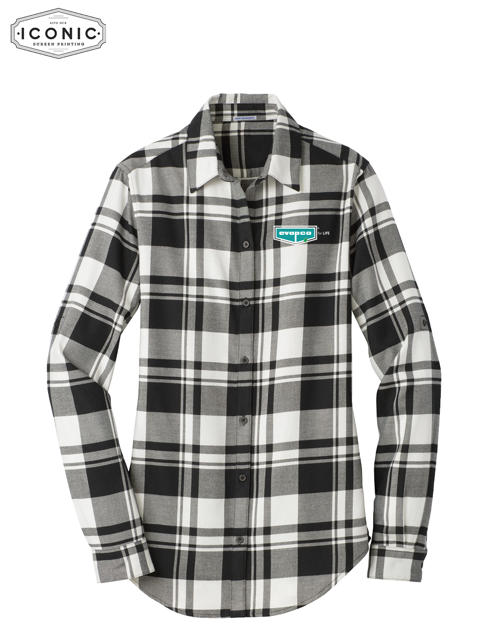 Evapco for Life - Ladies Plaid Flannel Tunic - Embroidery