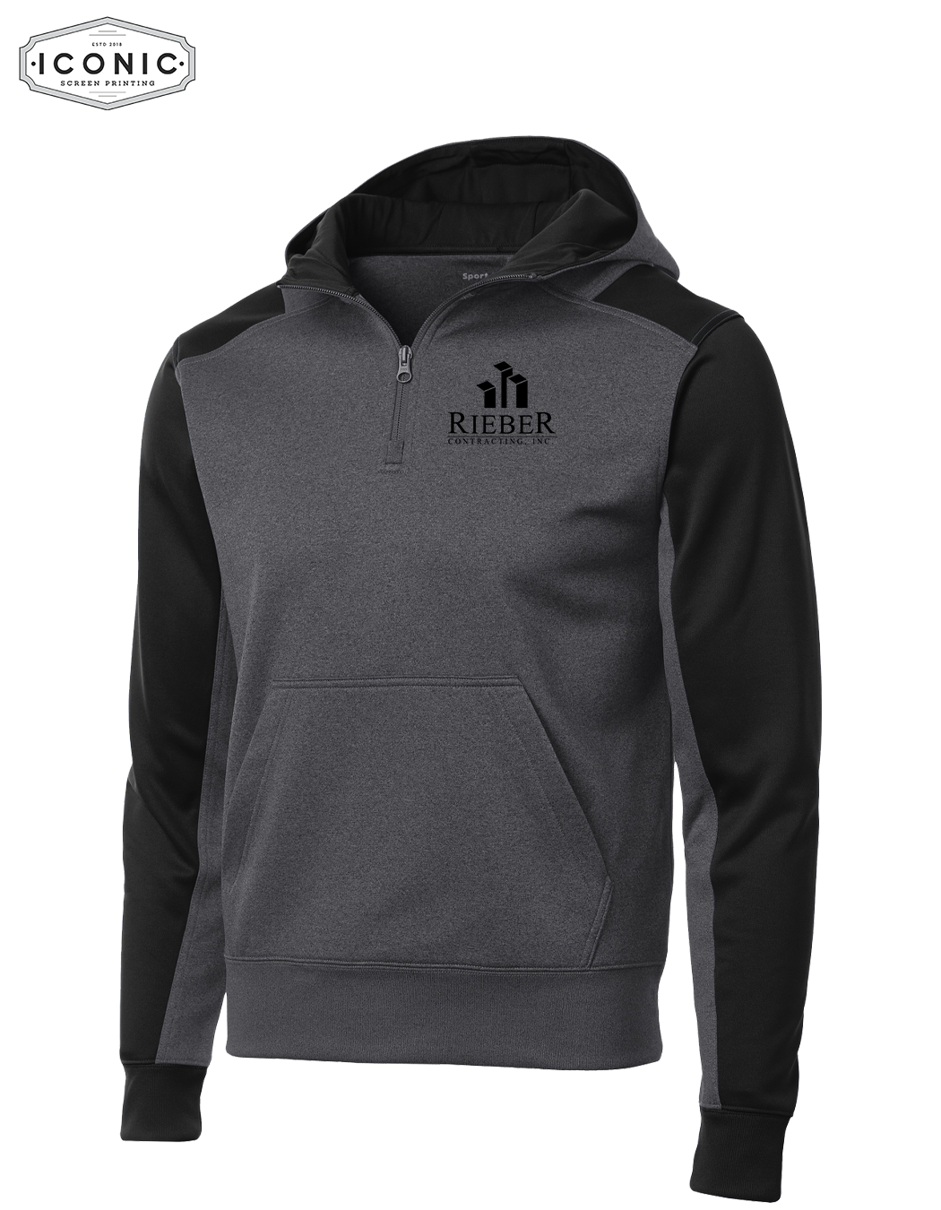 Rieber Contracting - Tech Fleece Colorblock 1/4-Zip Hooded Sweatshirt - Embroidery