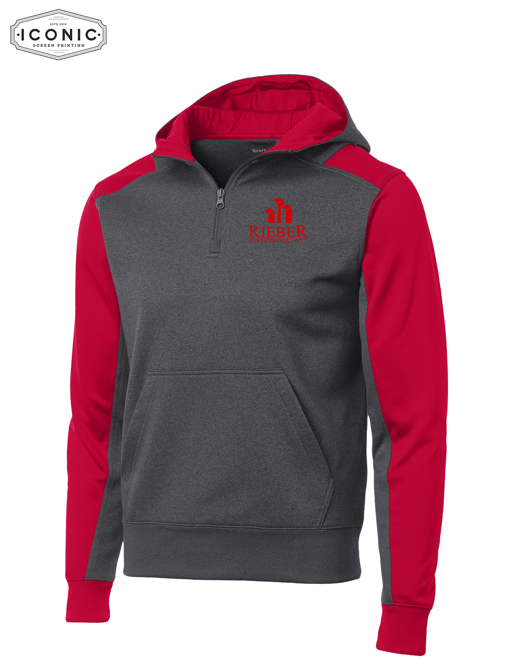 Rieber Contracting - Tech Fleece Colorblock 1/4-Zip Hooded Sweatshirt - Embroidery