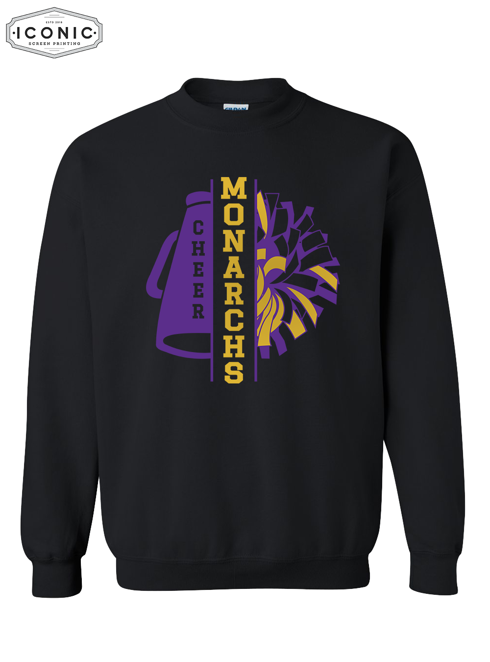 Monarch Cheer Pom (Glitter Print) - Heavy Blend Sweatshirt