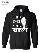 Load image into Gallery viewer, Their Lives Your Freedom - Heavy Blend Hooded Sweatshirt
