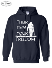 Load image into Gallery viewer, Their Lives Your Freedom - Heavy Blend Hooded Sweatshirt
