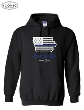 Load image into Gallery viewer, Back The Blue Iowa - Heavy Blend Hooded Sweatshirt
