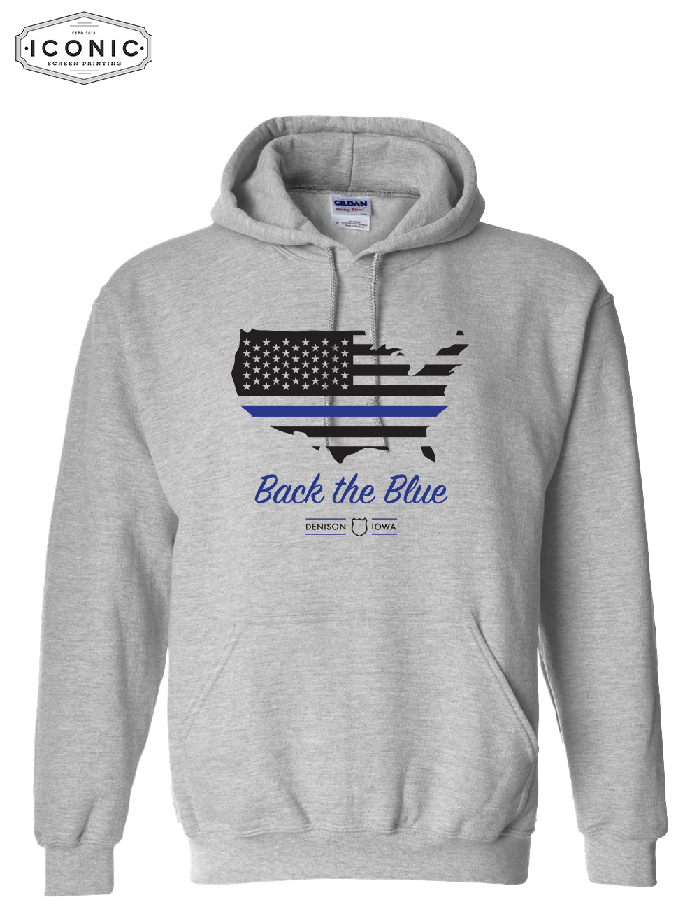 Back The Blue United States Heavy Blend Hooded Sweatshirt