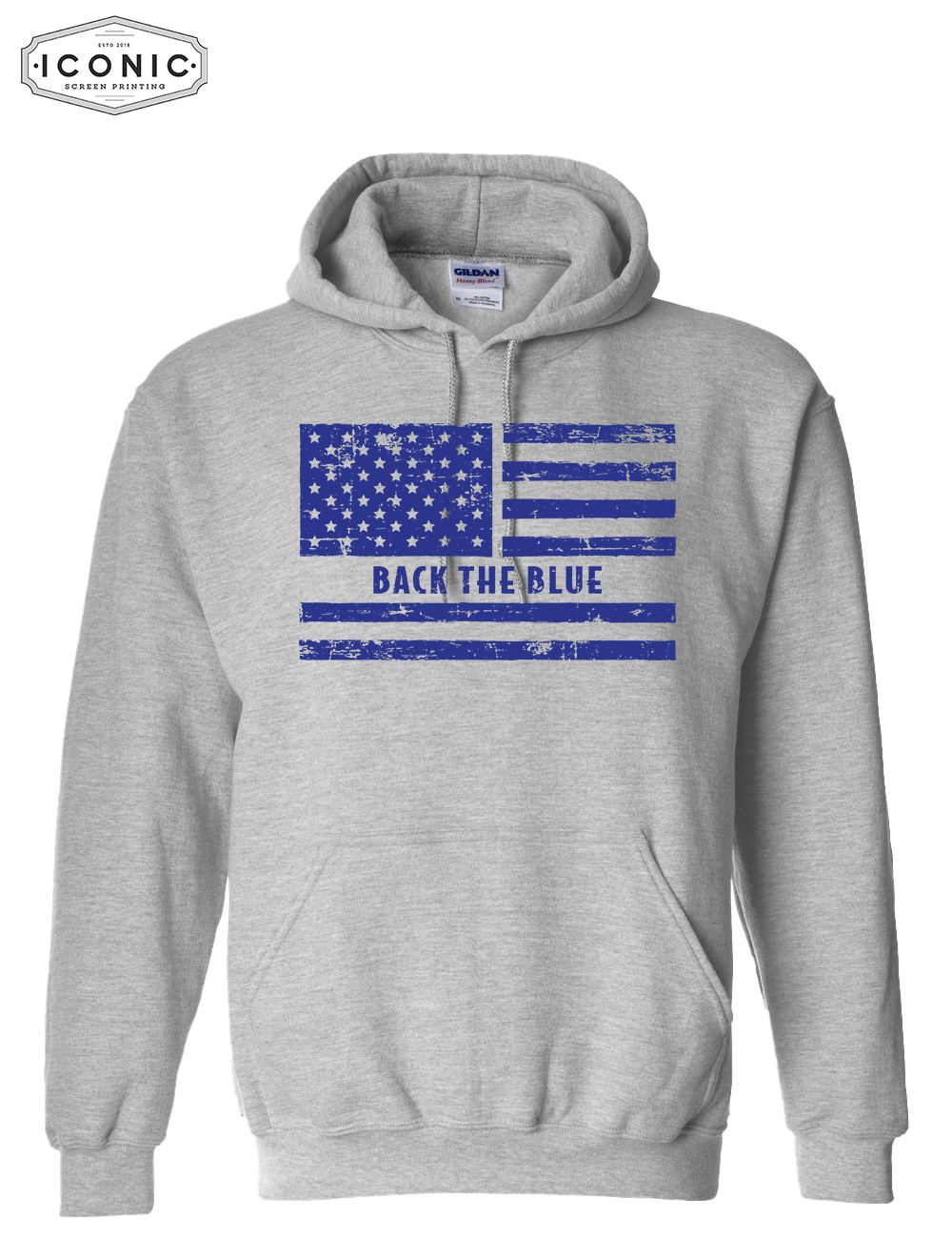 US Flag Back The Blue - Heavy Blend Hooded Sweatshirt