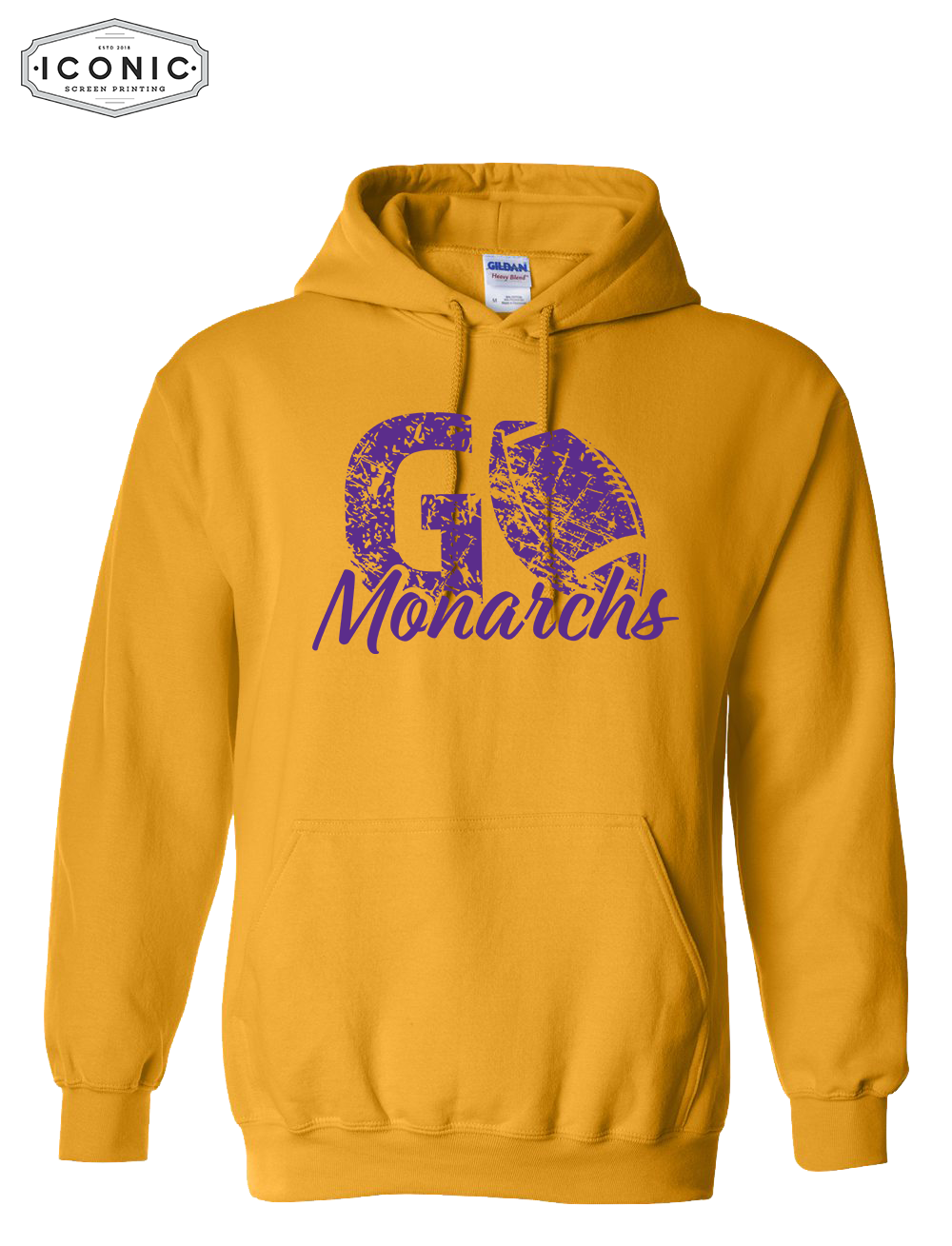 Monarchs Football - Heavy Blend Hooded Sweatshirt