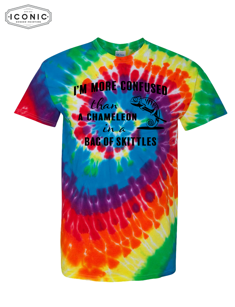 Confused Chameleon - Multi-Color Spiral Tie-Dyed T-Shirt