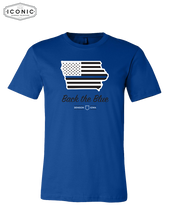 Load image into Gallery viewer, Back The Blue Iowa - Unisex Jersey Tee
