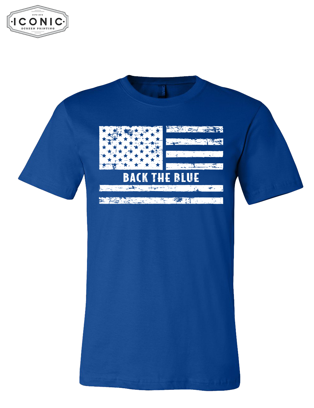 US Flag Back The Blue - Unisex Jersey Tee