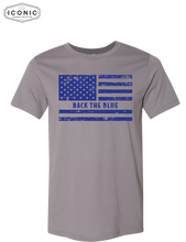 Load image into Gallery viewer, US Flag Back The Blue - Unisex Jersey Tee
