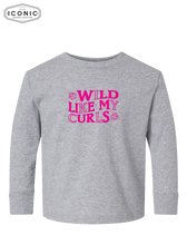 Load image into Gallery viewer, Wild Like My Curls - Toddler Long Sleeve Cotton Jersey Tee

