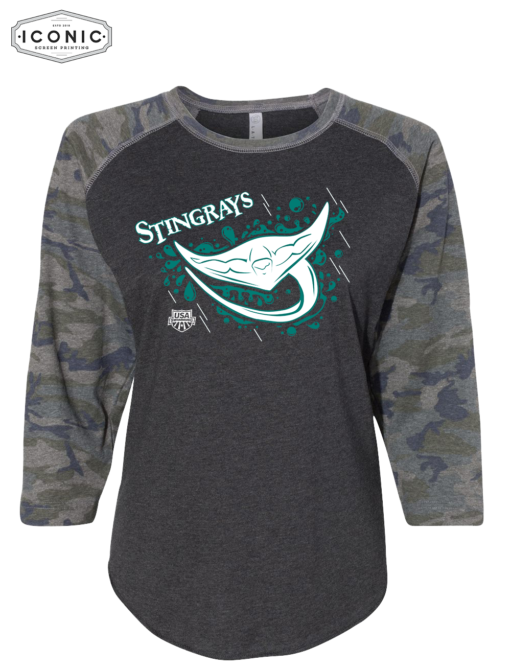 Stingrays - Women's Baseball Jersey 3/4 Sleeve