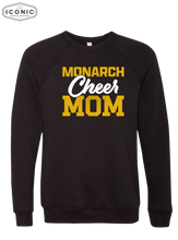 Load image into Gallery viewer, Cheer Mom (Glitter Ink) - Unisex Sponge Fleece Raglan Crewneck Sweatshirt
