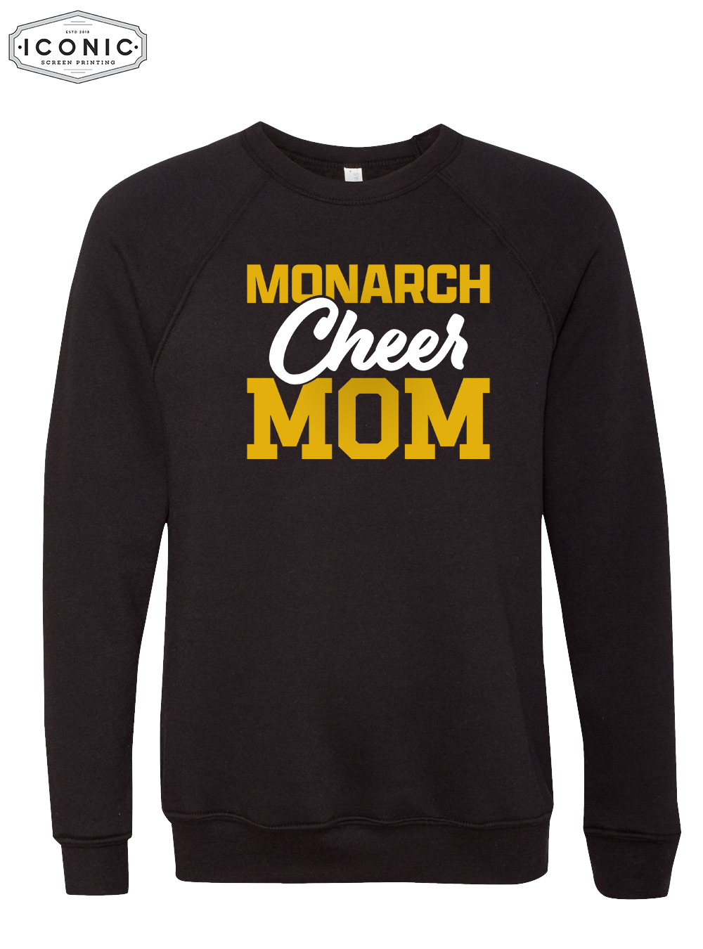 Cheer Mom (Glitter Ink) - Unisex Sponge Fleece Raglan Crewneck Sweatshirt