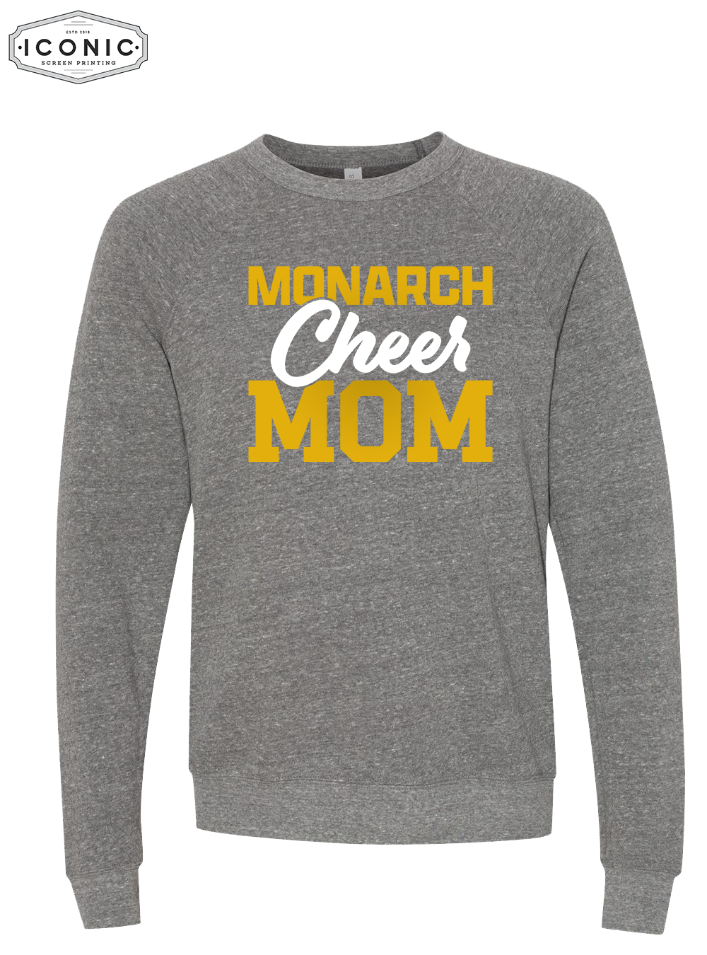 Cheer Mom (Glitter Ink) - Unisex Sponge Fleece Raglan Crewneck Sweatshirt