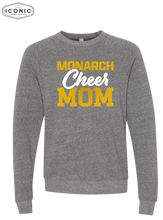 Load image into Gallery viewer, Cheer Mom (Glitter Ink) - Unisex Sponge Fleece Raglan Crewneck Sweatshirt
