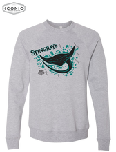 Load image into Gallery viewer, Stingrays - Unisex Sponge Fleece Raglan Crewneck Sweatshirt
